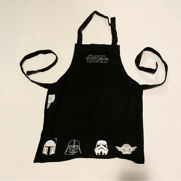 Williams Sonoma Star Wars Kids Apron Embroidered Yoda Darth Storm Boba - Picture 7 of 13